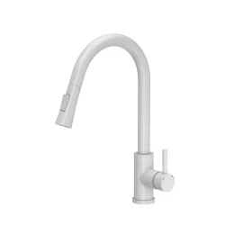 Quadri Leeds kitchen mixer tap with pull-out shower with 2 settings matt white 1208955908