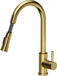 Quadri Leeds kitchen mixer tap with pull-out shower with 2 settings PVD brushed gold 1208955910