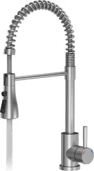 Quadri Derby kitchen mixer tap with flexible spout and shower with 2 spray types stainless steel 1208955916