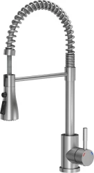 Quadri Derby kitchen mixer tap with flexible spout and shower with 2 spray types stainless steel 1208955916