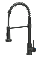 Quadri Derby kitchen mixer tap with flexible spout and dual-spray shower in matte black 1208955917