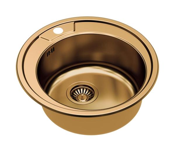 Aquadesign Ross round sink PVD copper round flush mounting and surface mounting