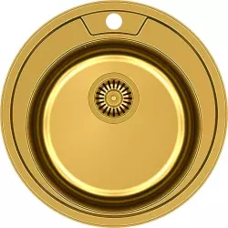 Aquadesign Ross round sink PVD gold round flush-mounted and surface-mounted