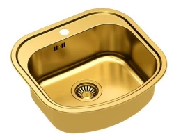 Aquadesign Rudolf gold PVD sink 490x470mm surface-mounted with tap hole 1208955994