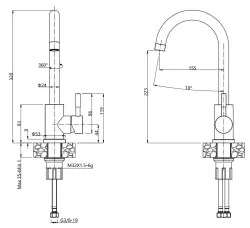 Quadri Coventry kitchen mixer tap chrome with swivel spout 1208956031