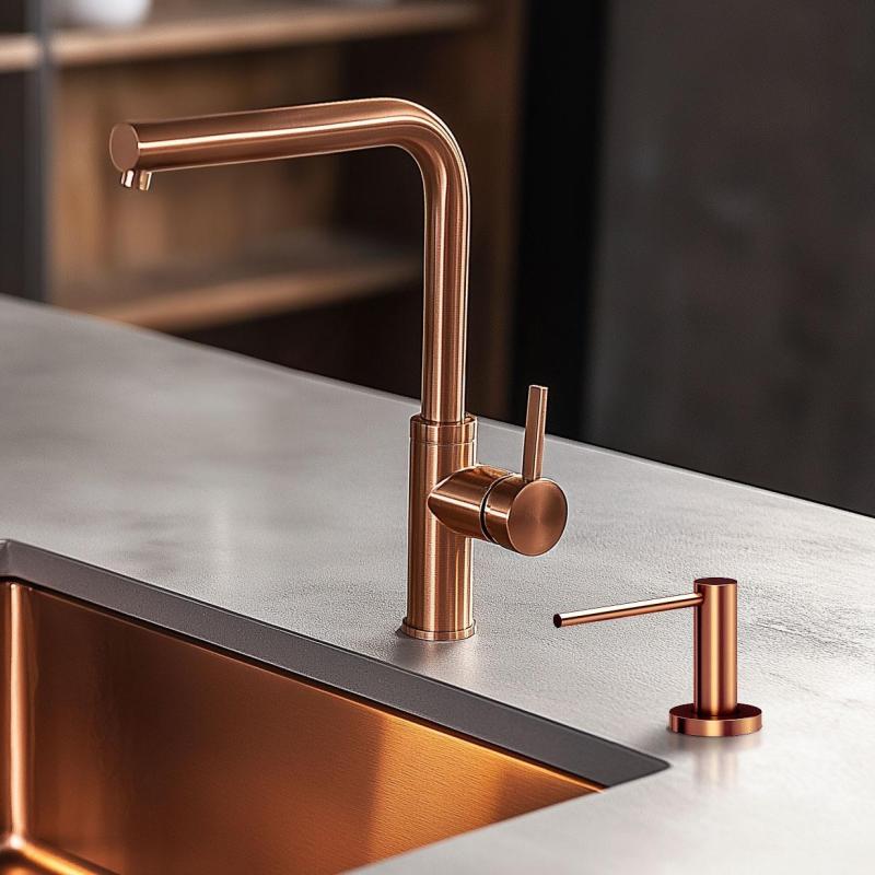 Quadri Swindon Luxury Built-in Soap Dispenser PVD copper from top refillable 1208956047