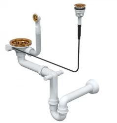 Quadri London copper drain set sink incl. overflow and push to open button copper 1208956063