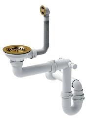 Quadri London gold drain set sink incl. overflow gold 1208956065