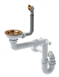 Quadri London copper drain set sink incl. overflow copper 1208956066