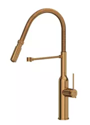 Quadri Stamford tall kitchen mixer with flexible spout PVD brushed copper 1208956078