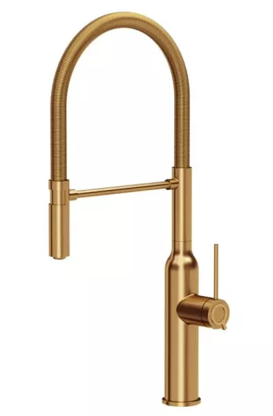 Quadri Stamford tall kitchen mixer with flexible spout PVD brushed copper 1208956078