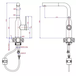 Quadri Stamford kitchen mixer tap with removable spout stainless steel 1208956081