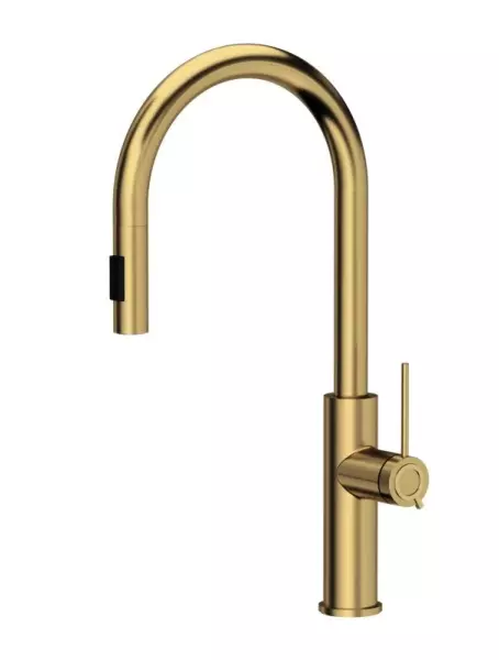 Quadri Retford kitchen mixer gold with removable spout and spray setting 1208956085