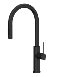 Quadri Retford kitchen mixer tap matt black with removable spout and spray setting 1208956087