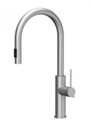 Quadri Retford kitchen mixer stainless steel with removable spout and spray setting 1208956088