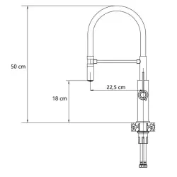 Quadri Retford kitchen mixer stainless steel with flexible spout black 1208956089