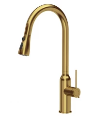 Quadri Stamford kitchen mixer gold with removable spout and spray setting 1208956093