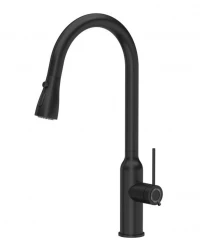 Quadri Stamford kitchen mixer tap matt black with removable spout and spray setting 1208956095