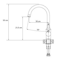 Quadri Workshop classic nostalgic copper PVD kitchen faucet with ceramic handle 1208956101