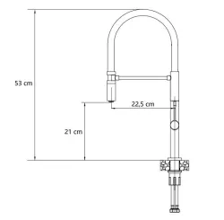 Quadri Brighton kitchen mixer tap matt black with flexible spout black 1208956103