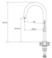 Quadri Brighton kitchen mixer tap matt black with swivel spout 1208956107