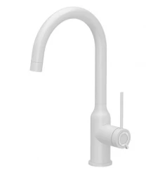 Quadri Stamford kitchen mixer tap matt white with rotating round spout 1208956111