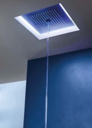 SB Rainbow Rain Shower with Icicle Built-in Flush Ceiling Installation with Chromotherapy Lighting, Full Stainless Steel 1208956229