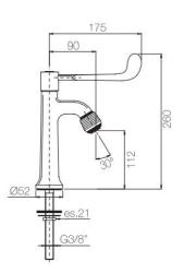 PB Clinic washbasin tap cold water tap with long lever chrome 1208956275