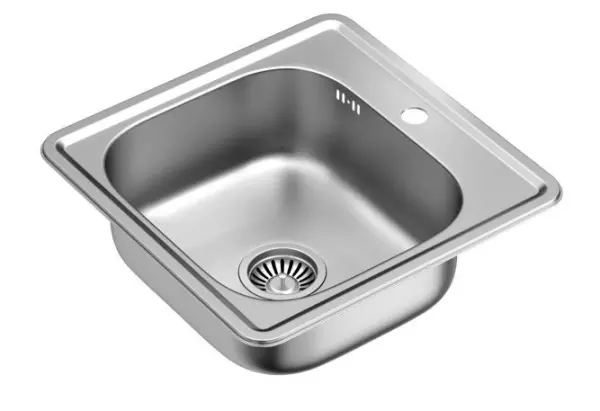 Aquadesign Basic square stainless steel sink 48x48cm surface-mounted with tap hole 1208956284