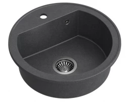 Quadri Norwich Anthracite Granite Round Sink 51 cm Above Counter - 1208956316