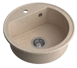 Quadri Norwich Beige Sand Granite Round Sink 51 cm Above-Counter - 1208956317