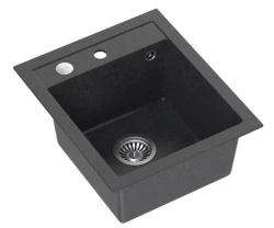 Quadri London granite anthracite sink 43x50 cm with tap hole 1208956318