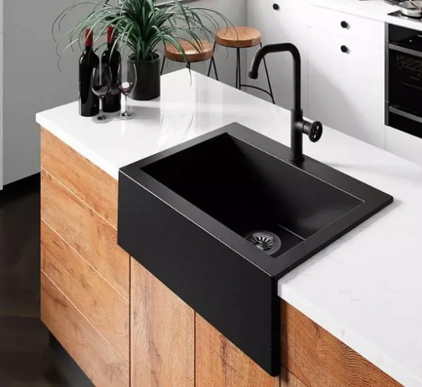 Aquadesign Farmhouse intermediate or inset granite sink anthracite 58x49cm 1208956330