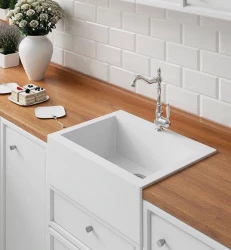 Aquadesign Farmhouse intermediate or inset granite sink white 58x49cm 1208956331