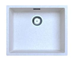 Sand cream sink 50x40cm undermount inset and flush-mounted with stainless steel plug 1208956399