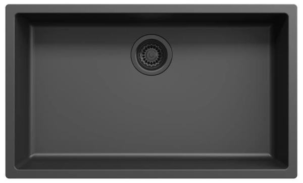 Black sink 70x40cm drop-in mounted undermount flush-mounted with black waste 1208956401