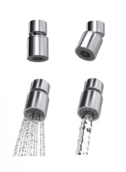 Quadri movable swivel aerator spray regulator stainless steel with ball joint swivel M22 internal thread 1208956468