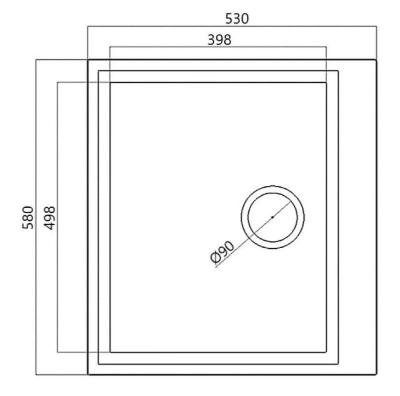 White inset sink 58x53cm with tap hole bench with stainless steel plug 1208956763