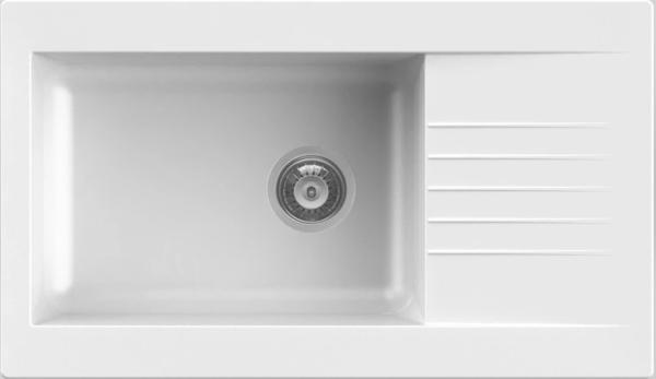 Ausmann Fibre large white plastic sink reversible with drainer inset 86x50 cm 1208956782