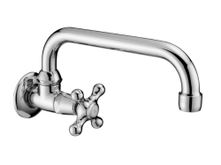 PB Classic wall washbasin tap with star handle cold water and swivel spout chrome 1208956894