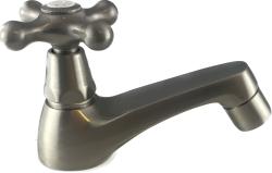 PB Classic washbasin tap with star handle cold water low model stainless steel 1208956903