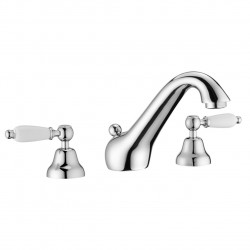 PB classic tap 3 hole low-flow sink faucet White levers Bronze 1208956907