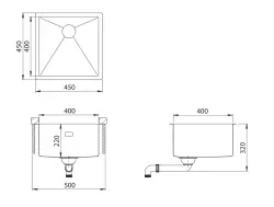 Ausmann Turt gold sink PVD NANO Gold 40x40 undermount flush-mounted and inset 1208956938