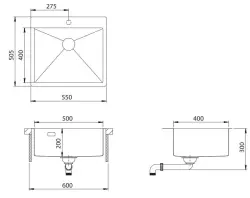 Ausmann Turt copper sink PVD Copper 550x505 mm with tap hole undermount flush-mounted or inset 1208956939