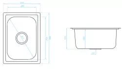 Ausmann Basic small stainless steel inset sink 35x48 cm including siphon 1208956971