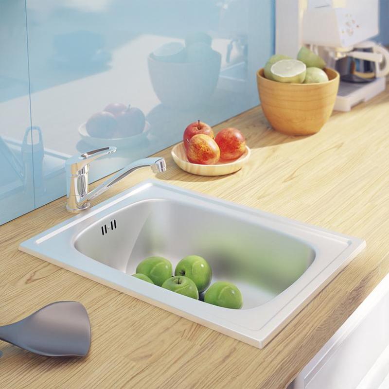 Ausmann Basic small stainless steel inset sink 35x48 cm including siphon 1208956971