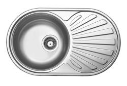 Ausmann Basic stainless steel inset sink with drainer reversible 74x44.5 cm including siphon 1208956974