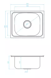 Ausmann Basic stainless steel inset sink 50x40 cm including siphon 1208956975