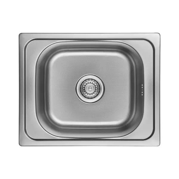 Ausmann Basic linen pattern stainless steel inset sink 50x40 cm including siphon 1208956977