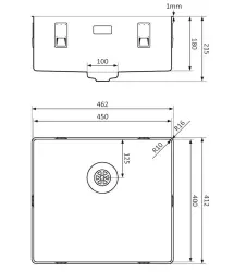 Lorreine 45SL1016Slim sink 45x40cm flush mounted stainless steel